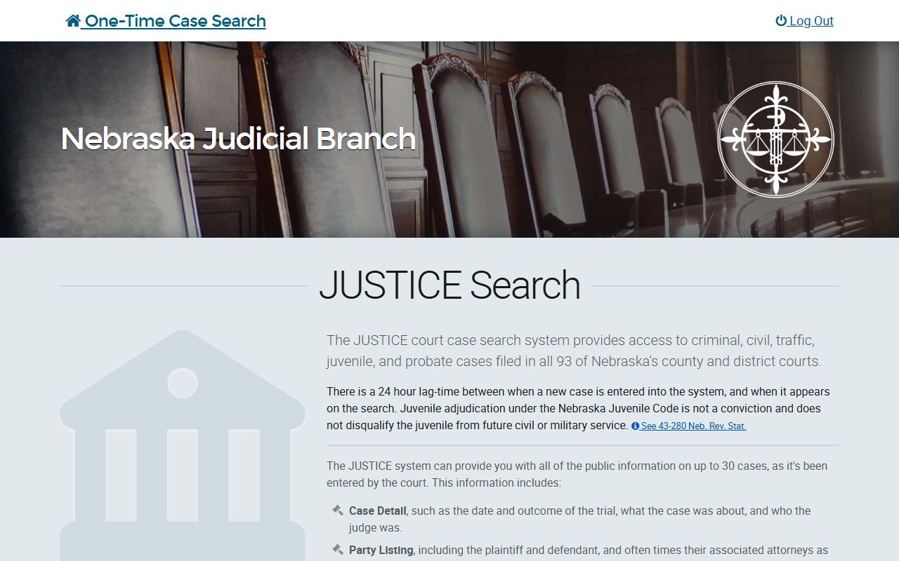 Nebraska JUSTICE Webster County court records after arrest search