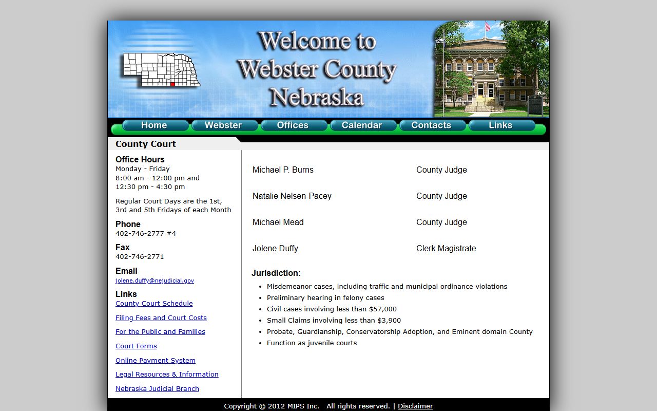Webster County court records after jail arrest local court source